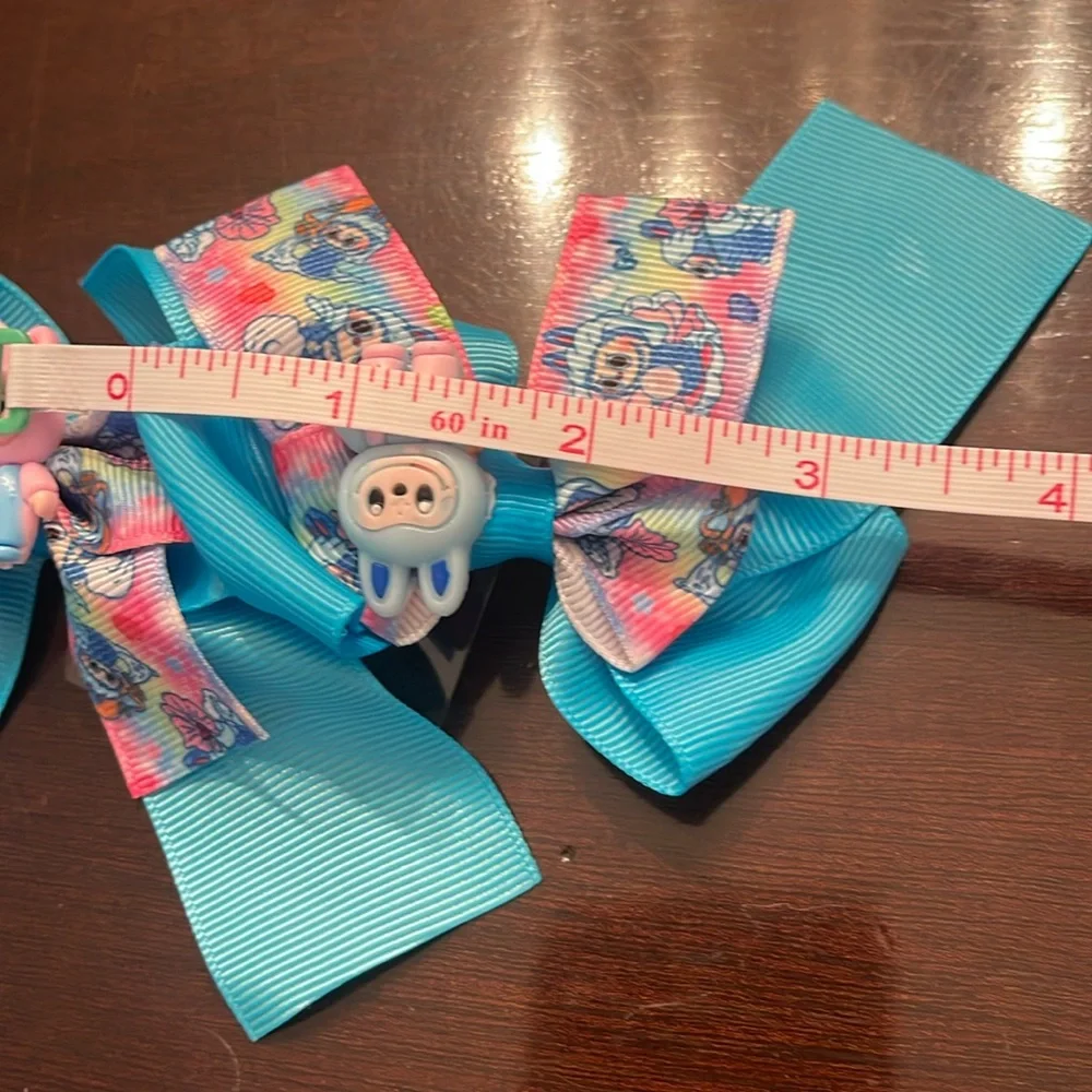 Colorful labubu monster Cartoon Hair Bows nwt set of two